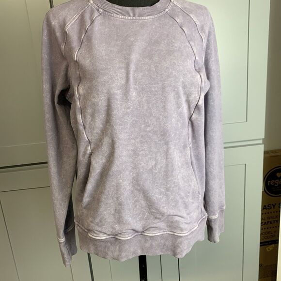 Lululemon‎ Scuba Crew Sweatshirt Size 8 Womens Washed Purple Quartz Yoga Running - Picture 1 of 8